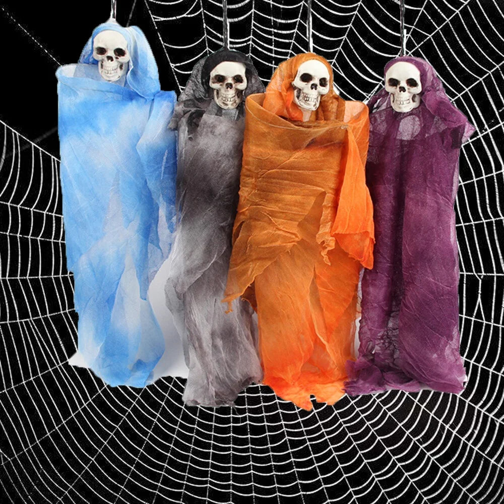 Grey Halloween Skull Doll Decoration Prop H29214
