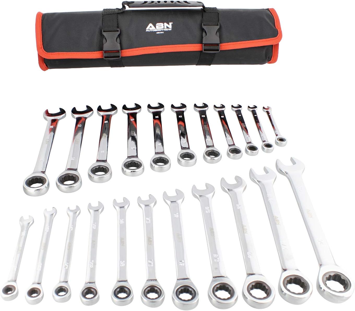 22 Pc Ratcheting Wrench Set with Travel Pouch L560