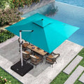 Turquoise Blue Rectangular Cantilever Umbrella E125381