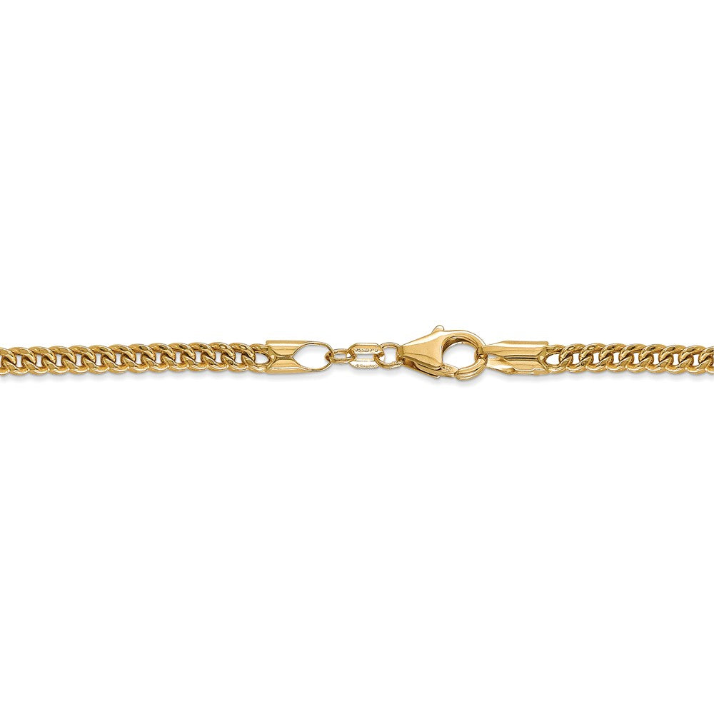 14kt Yellow Gold 3mm Semi-Solid Franco Chain 24 inch Lobster Clasp E7571