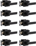 Matte Black Privacy Door Lever with Lock D4582