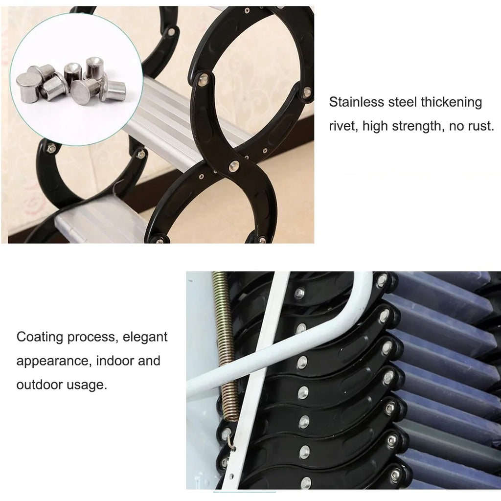 Black-White Al-mg Alloy Wall Mounted Folding Attic Ladder Y289