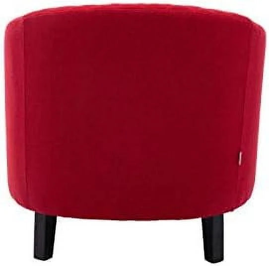 White Leather Upholstered Accent Arm Chair with Solid Wood Legs V612