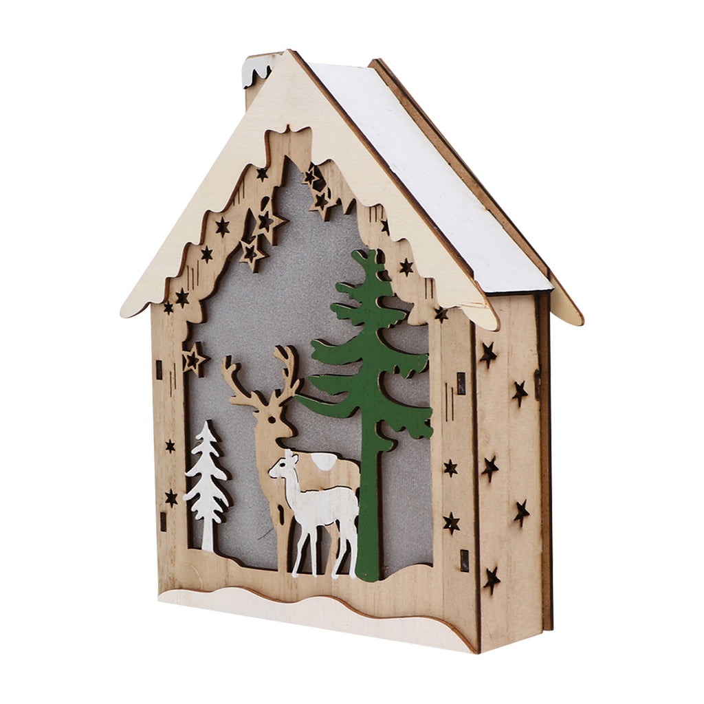 Wooden Mini House Kit with Deer W99777