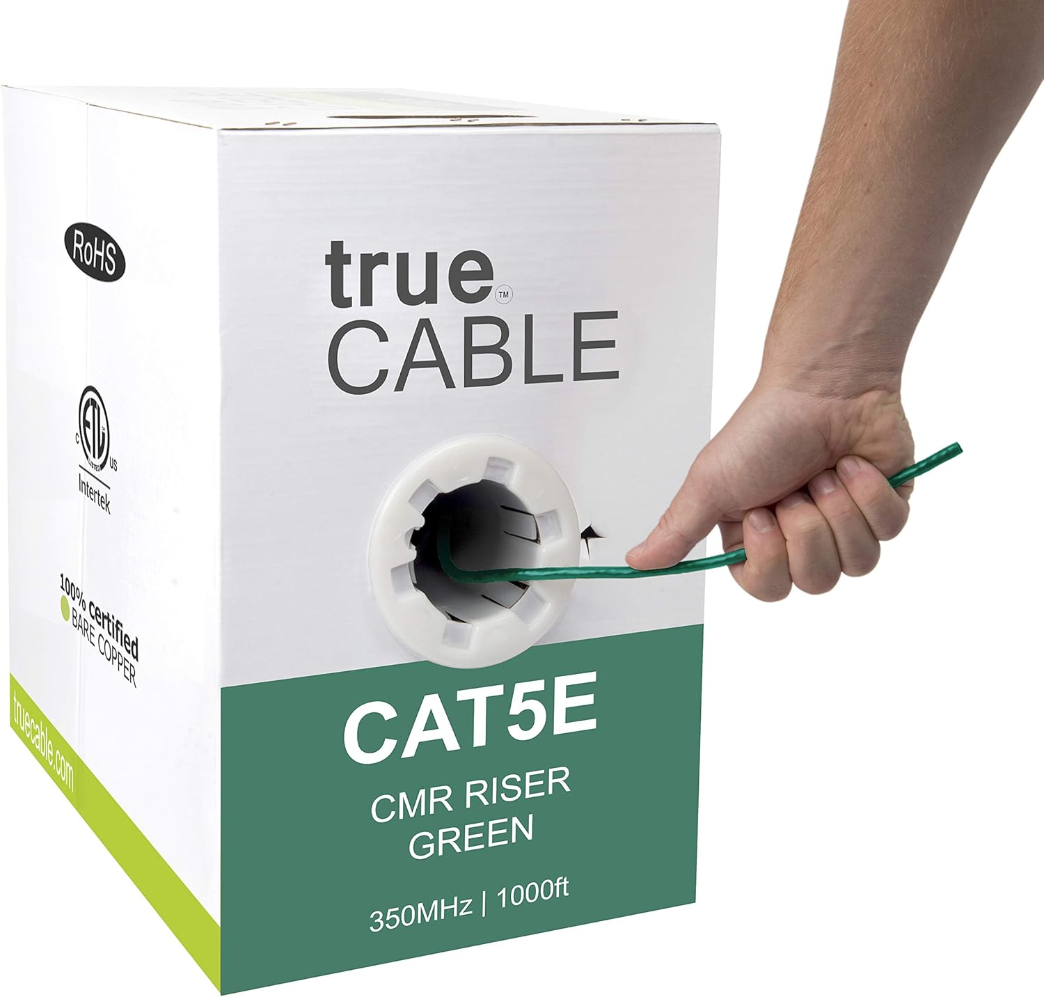 1000ft Yellow 24AWG 4 Pair Solid Bare Copper Bulk Ethernet Cable B9588