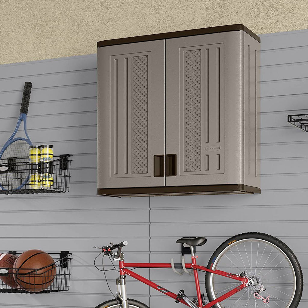 4 Cubic Feet Resin Single Shelf Garage Wall Storage Cabinet (2 Pack) Z95344