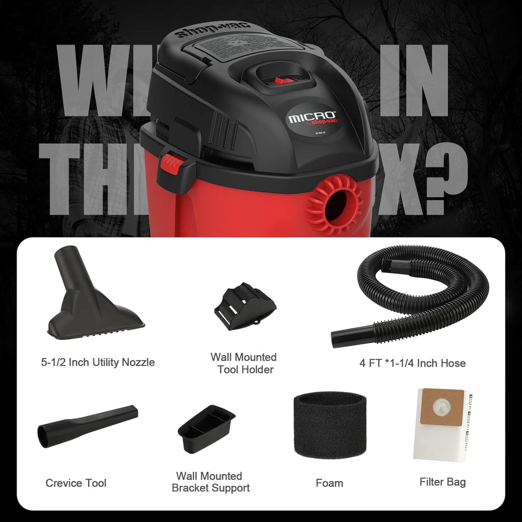 1 Gallon Portable Wet/Dry Vacuum with Wall Bracket N109