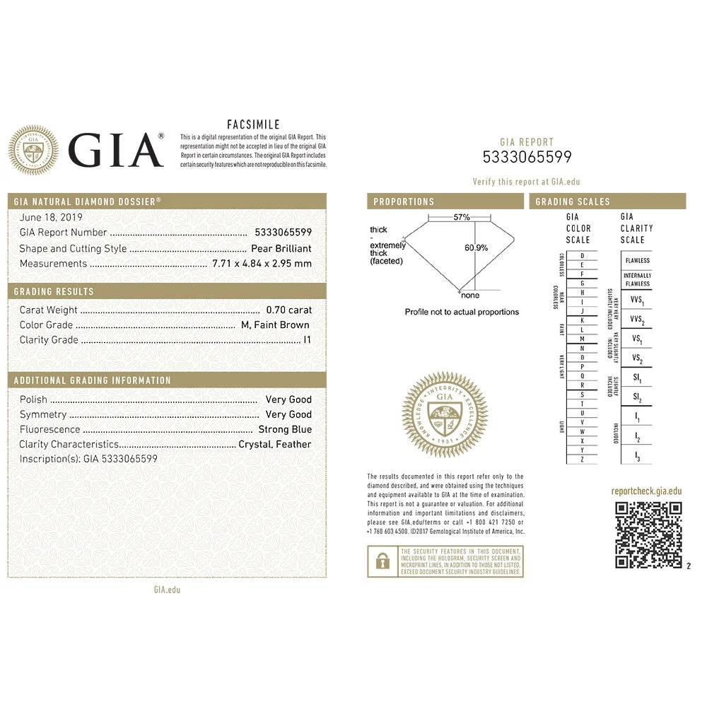 Pear Cut Solitaire Diamond Ring 14K Gold 1.20 Carat P306831