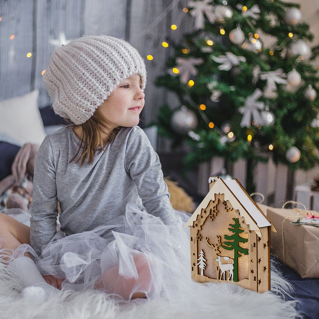 Wooden Mini House Kit with Deer W99777