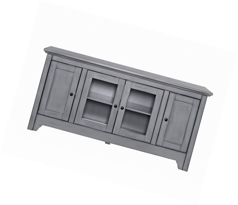 Antique Grey Wood TV Media Stand Storage Console R41470