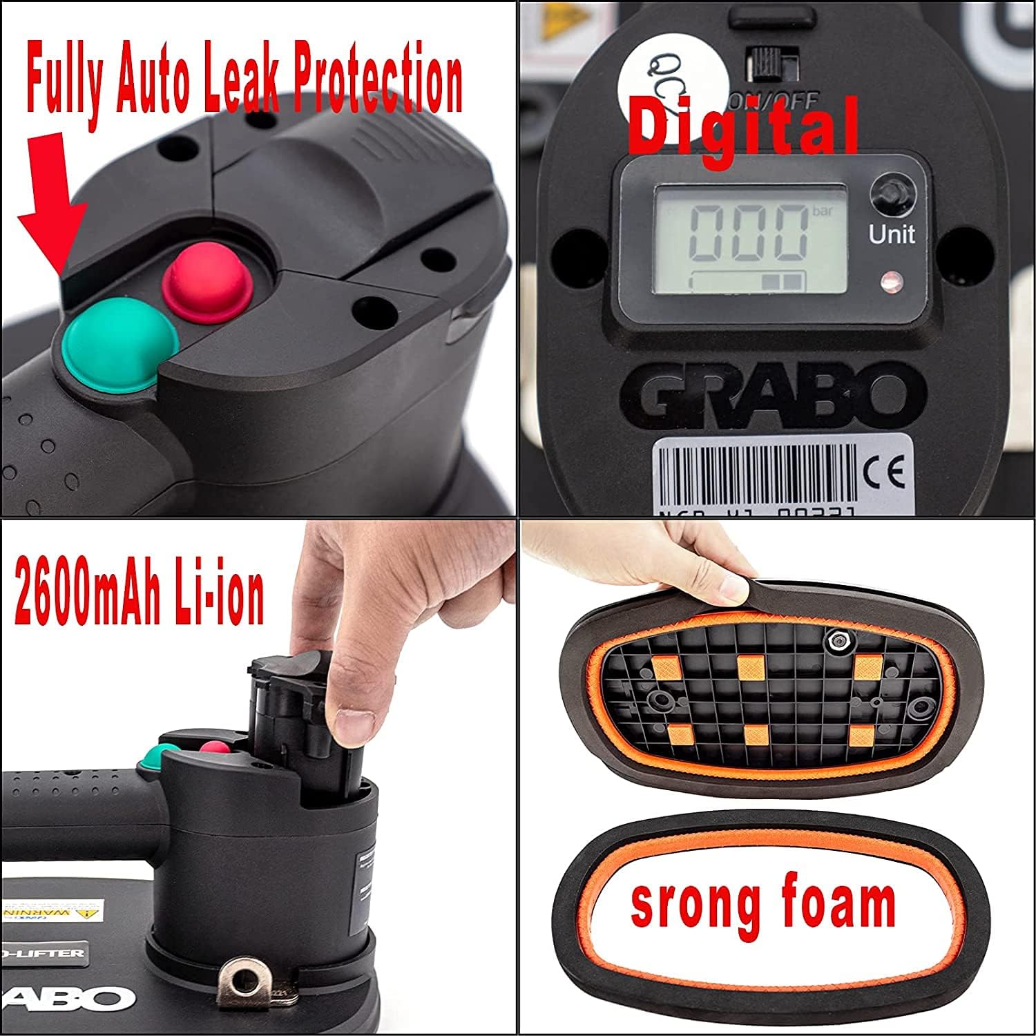 GRABO PRO-LIFTER 20 Max lifting load 375lbs (170kg) Lifts Stone Tiles Pavers H508678