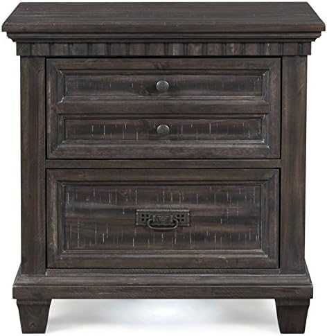 Solid Acasia Wood Nightstand in Smokey Gray Oak J62290