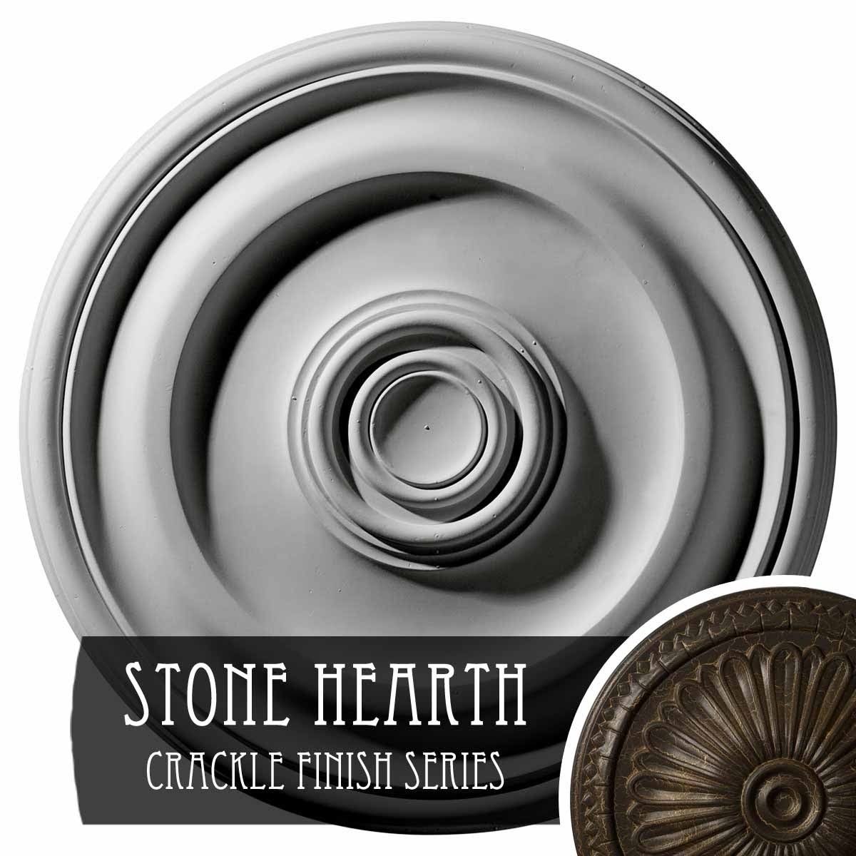Hand-Painted Stone Hearth Crackle Ceiling Medallion U96014