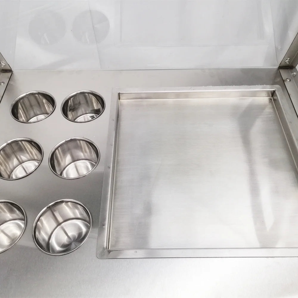 Commercial Flat Pan Fried Ice Cream Roll Machine with 6 Tanks K72979