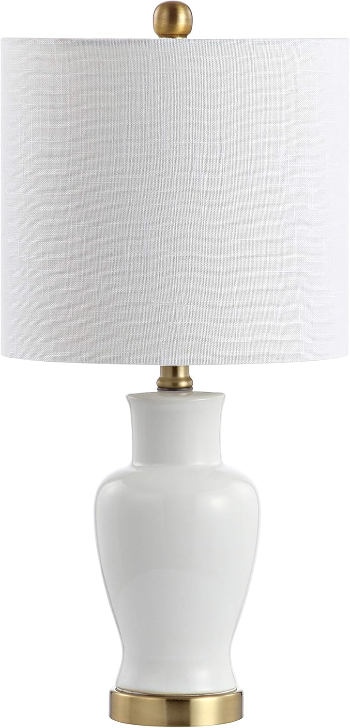 White Ceramic/Iron LED Lamp T201