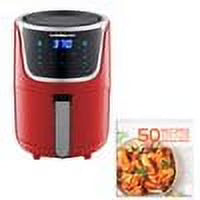 Red/Silver Electric Mini Air Fryer with Digital Touchscreen W857