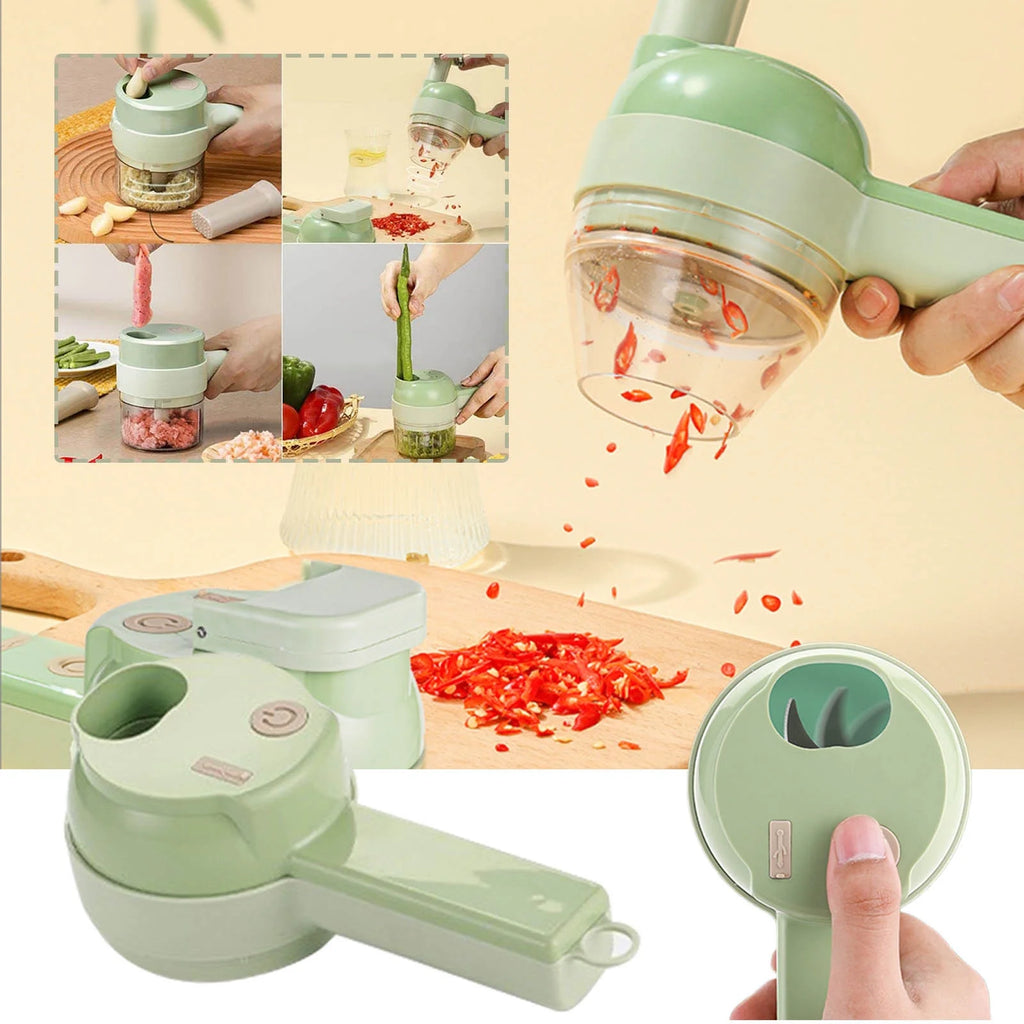 4 In 1 Rechargeable Electric Vegetable Cutter Food Processor Q6303
