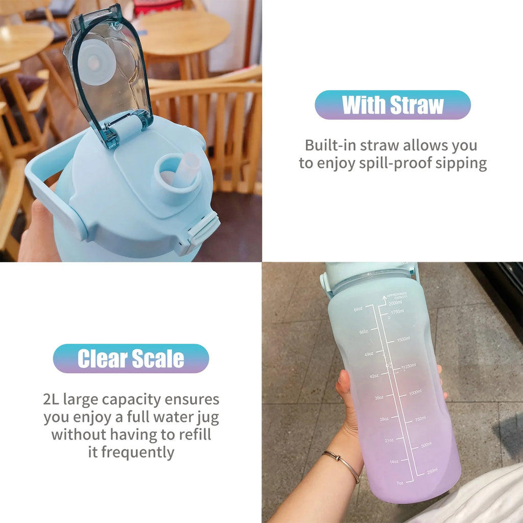 2L Bottle with Handle Reusable Leakproof Jug H357