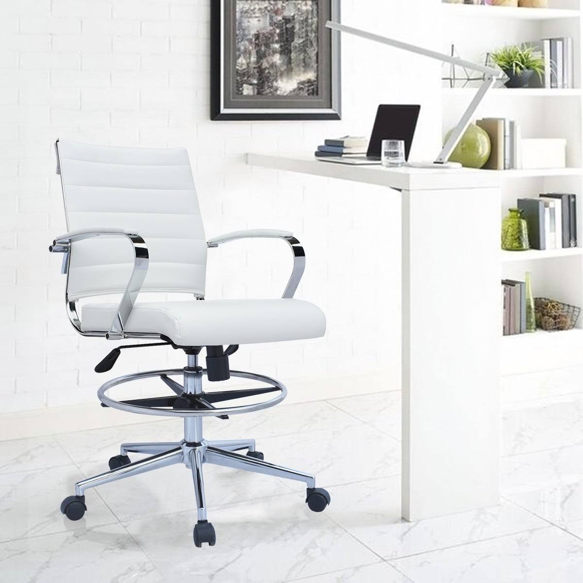 White Ergonomic Office Drafting Armchair Q776429