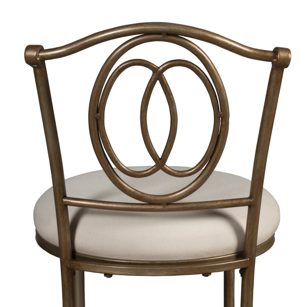 Golden Bronze Upholstered Metal Vanity Stool B3711