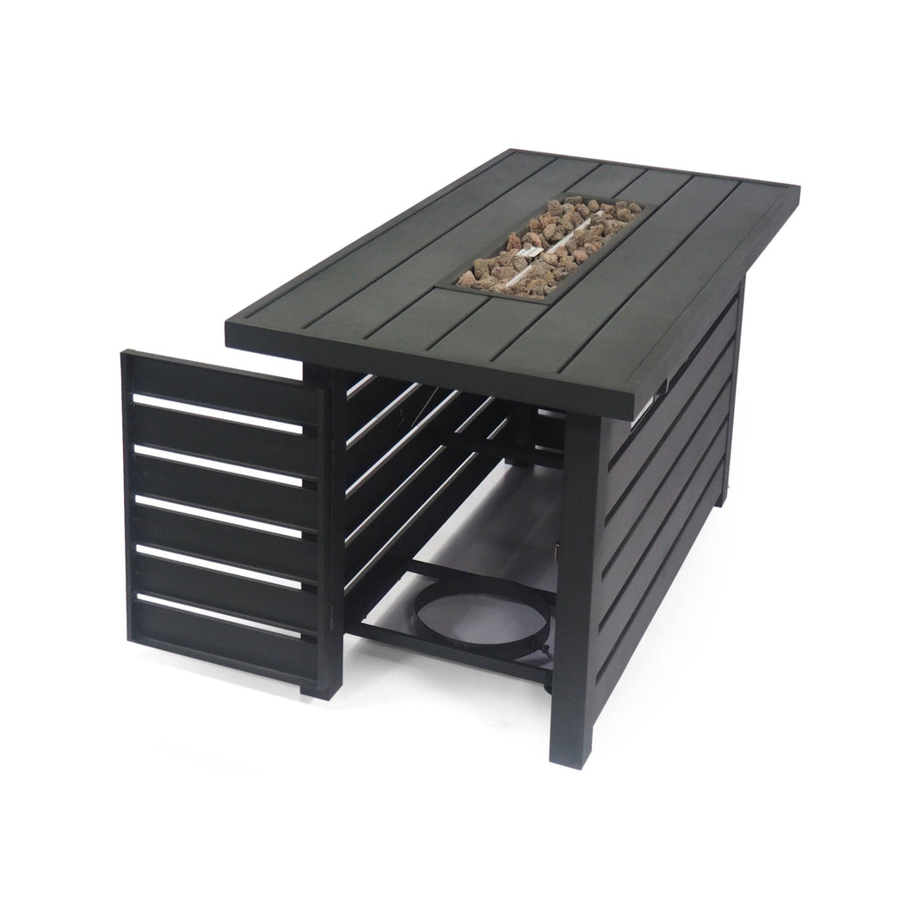 Matte Black Rectangular Iron Fire Pit S158