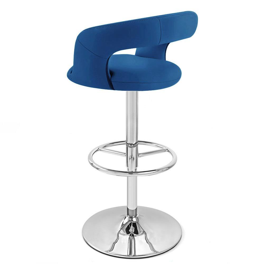 Dark Blue Adjustable Height Swivel Armless Bar Stool E684