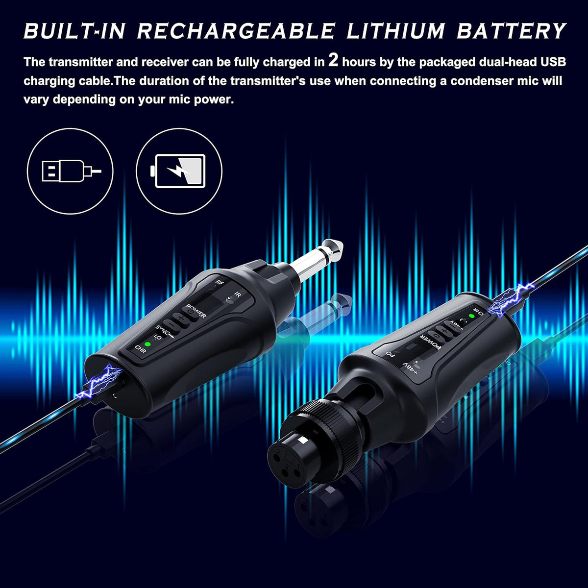 Wireless Microphone System with XLR Transmitter and 6.35mm Receiver G831306