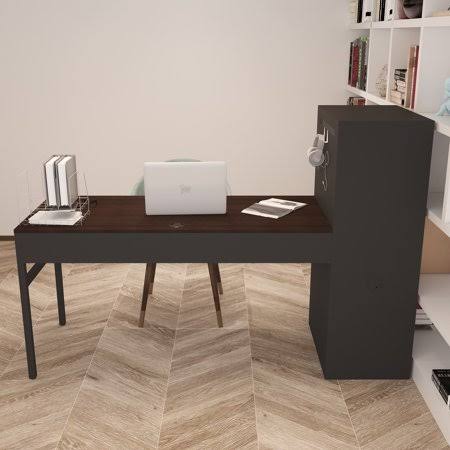 Computer Desk with File Cabinet and Drawers L97898