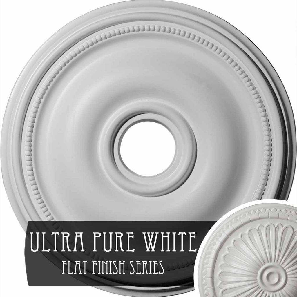18 1/8x22OD x 3 3/4x22ID x 1 1/8x22P Ceiling Medallion Hand-Painted Ultra Pure White B833278