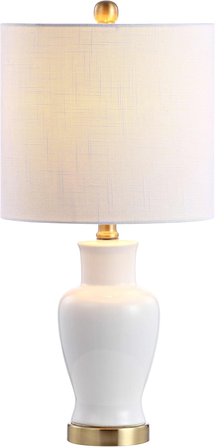White Ceramic/Iron LED Lamp T201