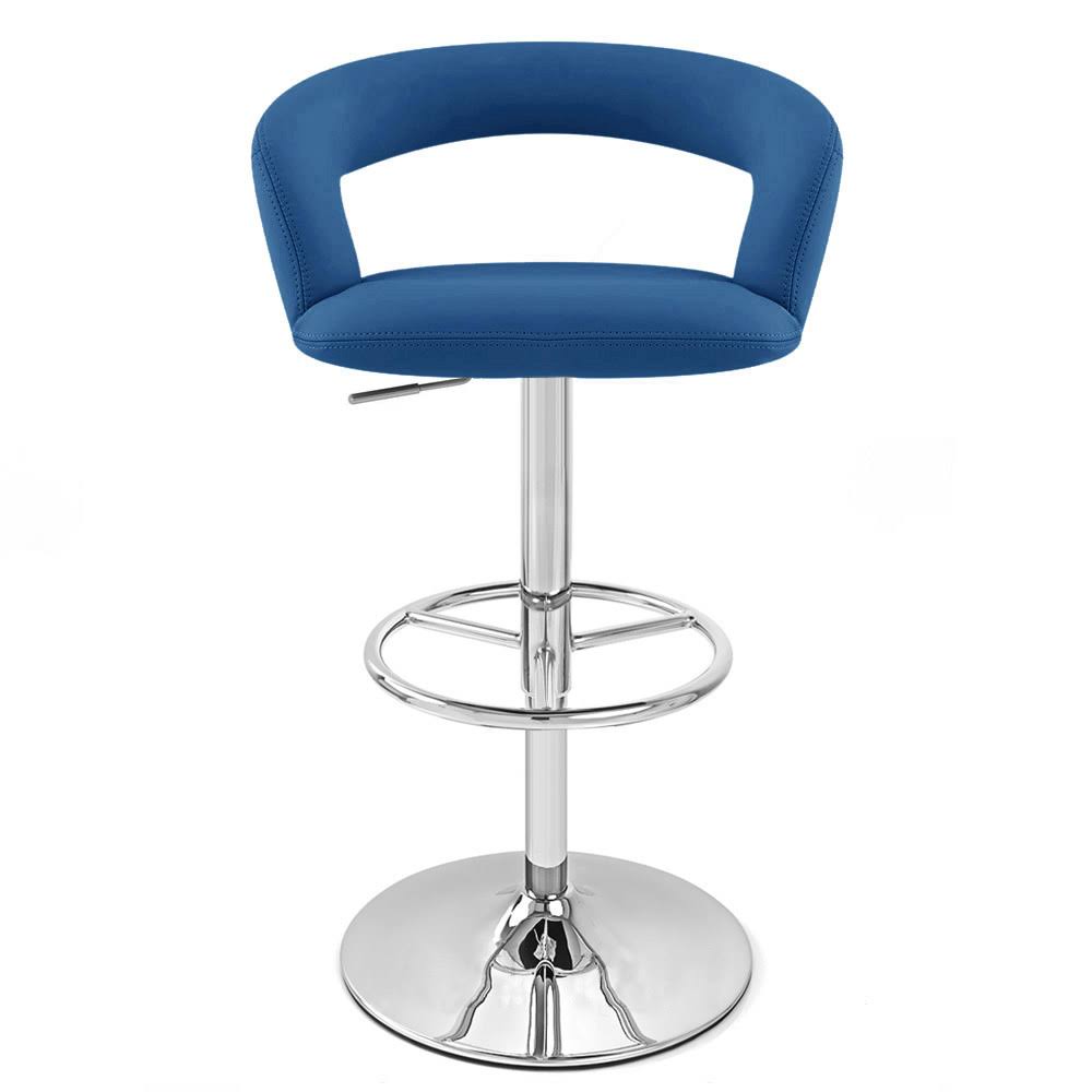 Dark Blue Adjustable Height Swivel Armless Bar Stool E684