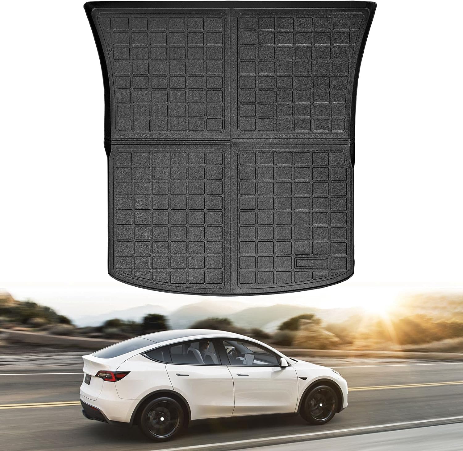 Tesla Model Y Rear Trunk Mat Cargo Liner Pack of 2 I246