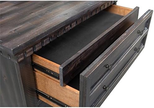 Solid Acasia Wood Nightstand in Smokey Gray Oak J62290