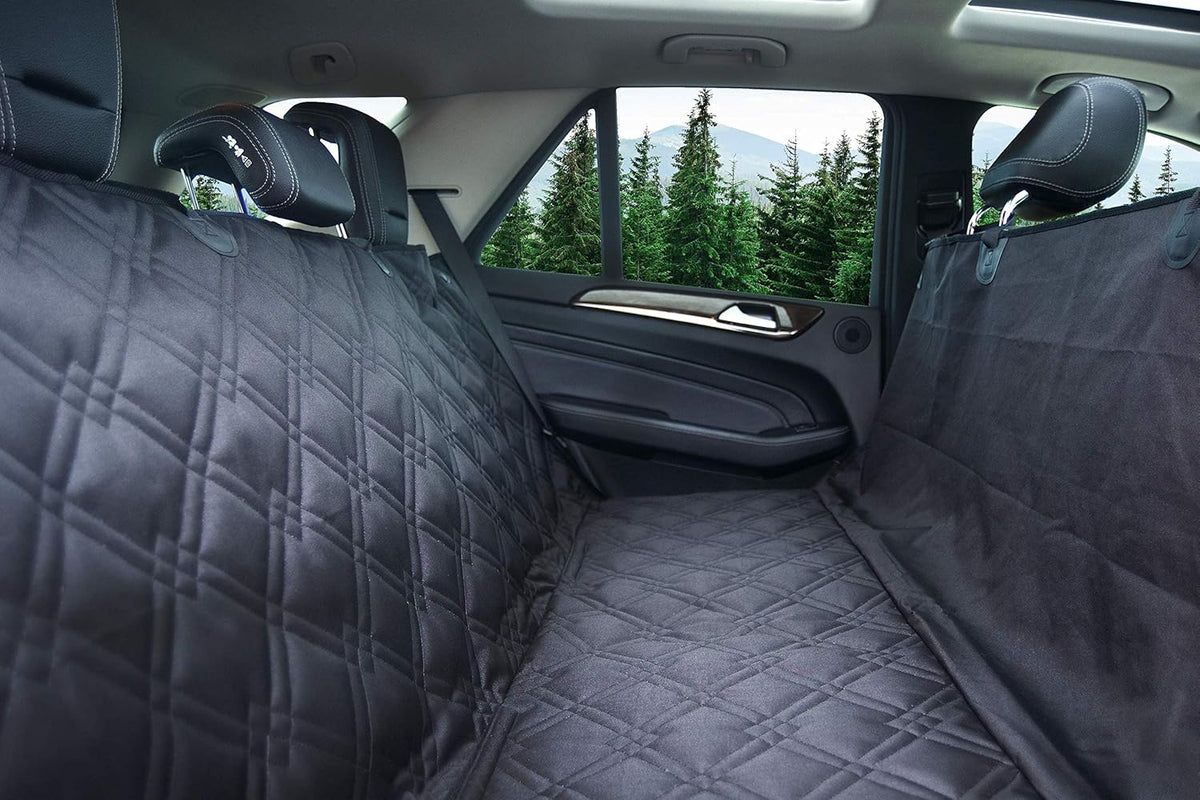 Large Black Pack of 2 Waterproof Dog Back Seat Cover B8808