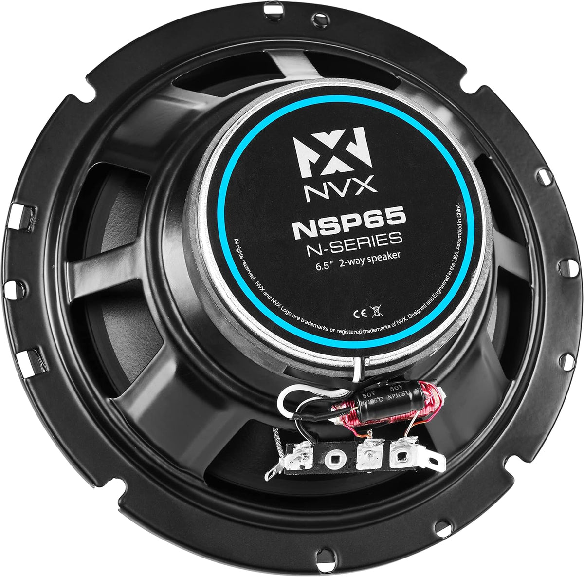 Set of 2 6 1/2 inch 80 watt RMS 2-Way Coaxial Car Speakers with Silk Dome Tweeters O61199