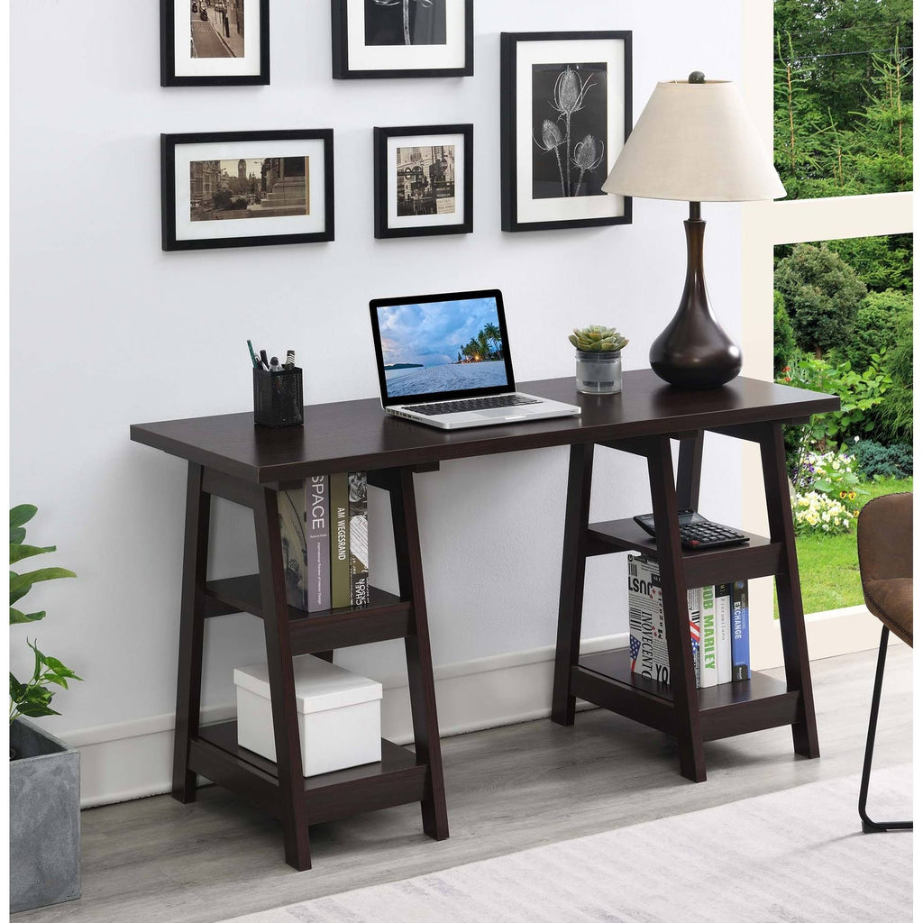 Pink Double Trestle Desk Q96723