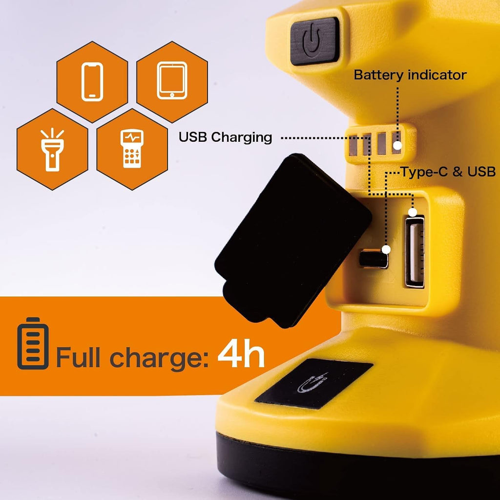 LED Rechargeable Magnetic Work Light, Foldable Cordless Underhood Flood Lighting, 2 Pack X56804