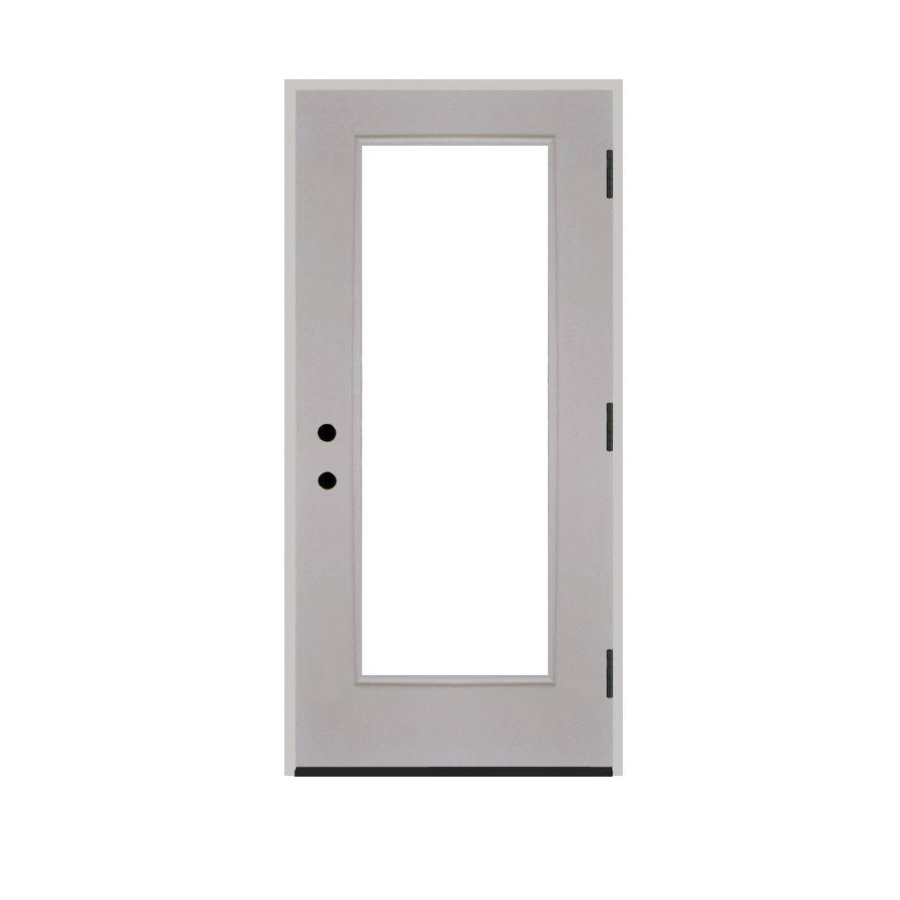 White Primed Fiberglass Prehung Front Door F288030