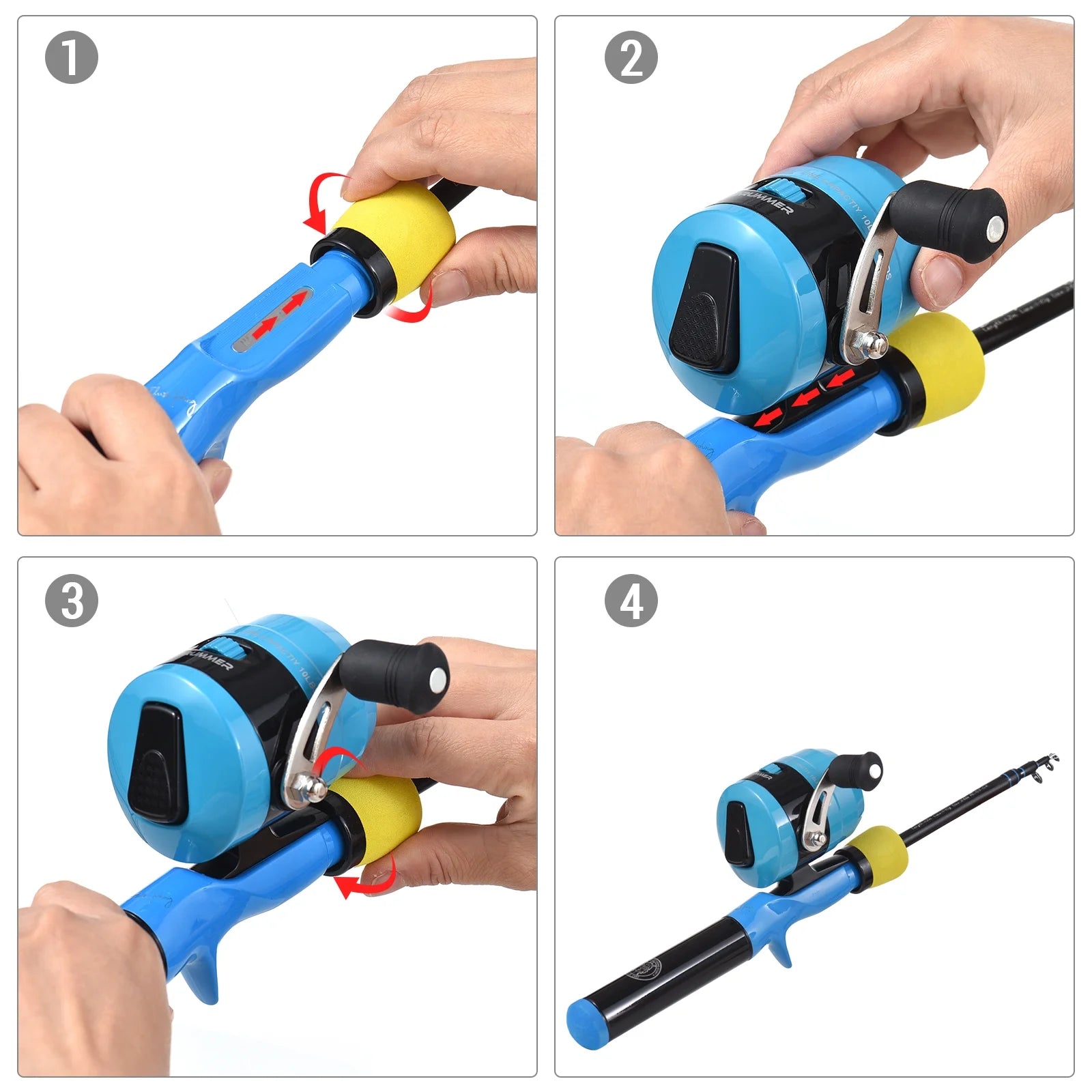 Spinning Rod Telescopic Rod 1.2m/1.5m Spincast Reel Rod Set H262