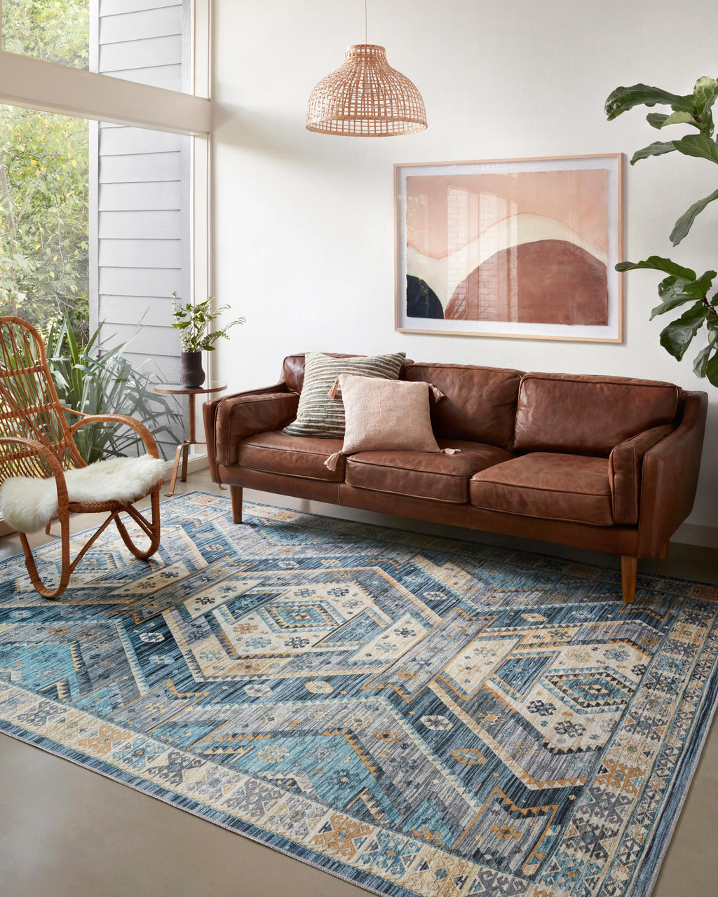 Blue Southwestern Area Rug W750