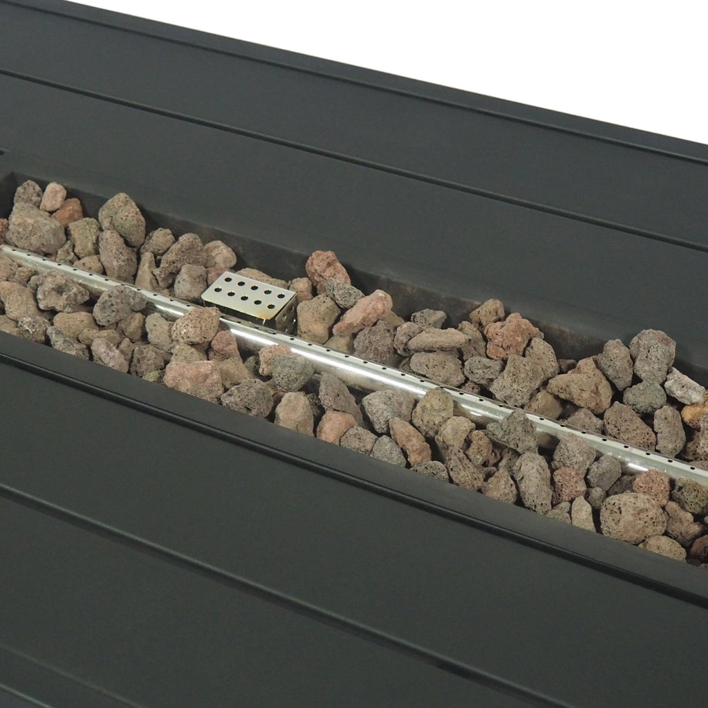 Matte Black Rectangular Iron Fire Pit S158