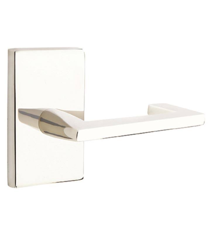 Polished Chrome Dummy Lever with Rectangular Rosette Y517