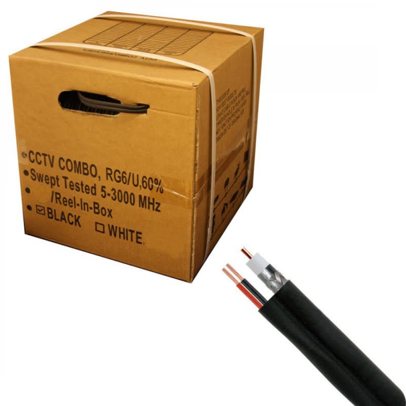 1000 ft. RG6/U Coaxial CCTV Cable with 18AWG/2 Power L68216