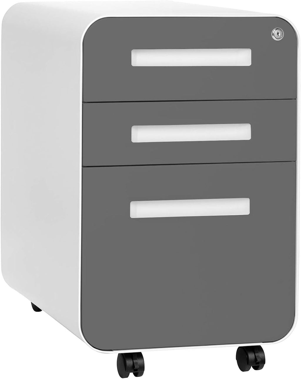 3-Drawer File Cabinet White/Red M600654