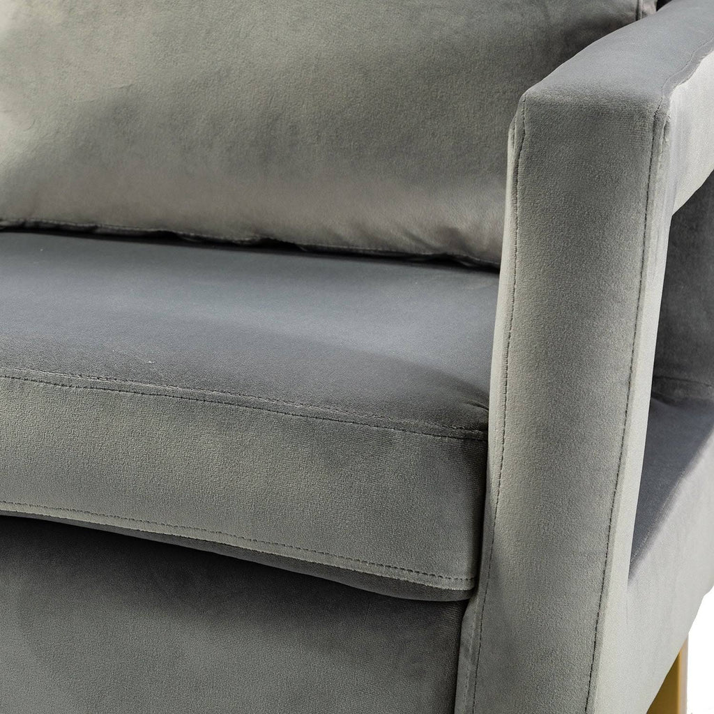 Green 50x22 Loveseat with Gold Metal Legs B374