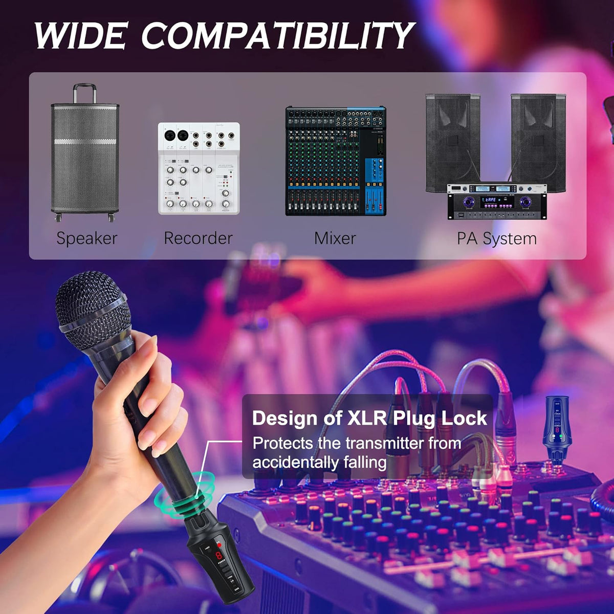 Wireless Microphone System with XLR Transmitter and 6.35mm Receiver G831306