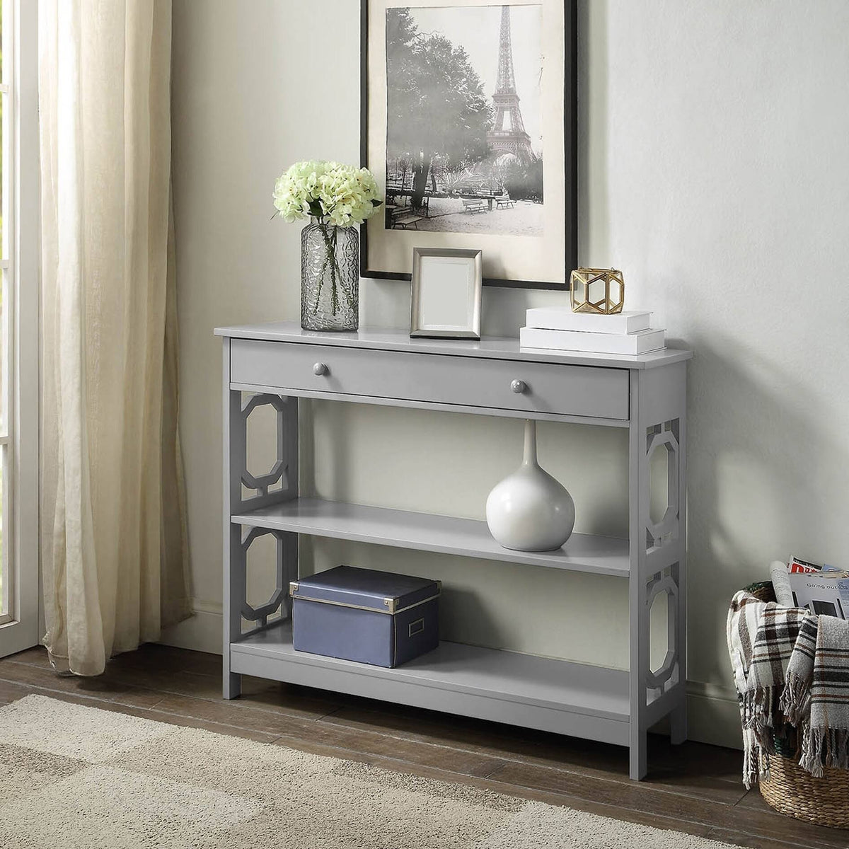 White 1-Drawer Console Table M469485