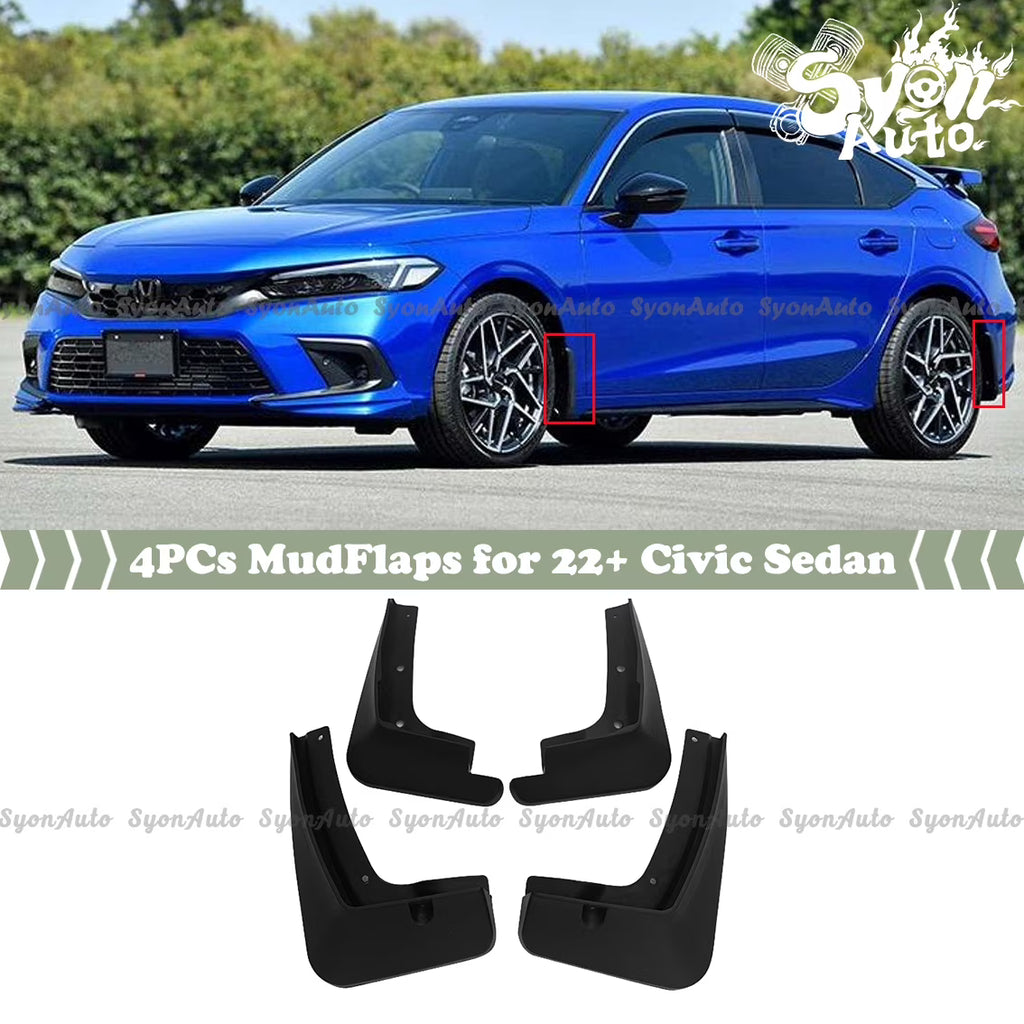 Black 4Pcs Mud Flap Splash Guard Set G286