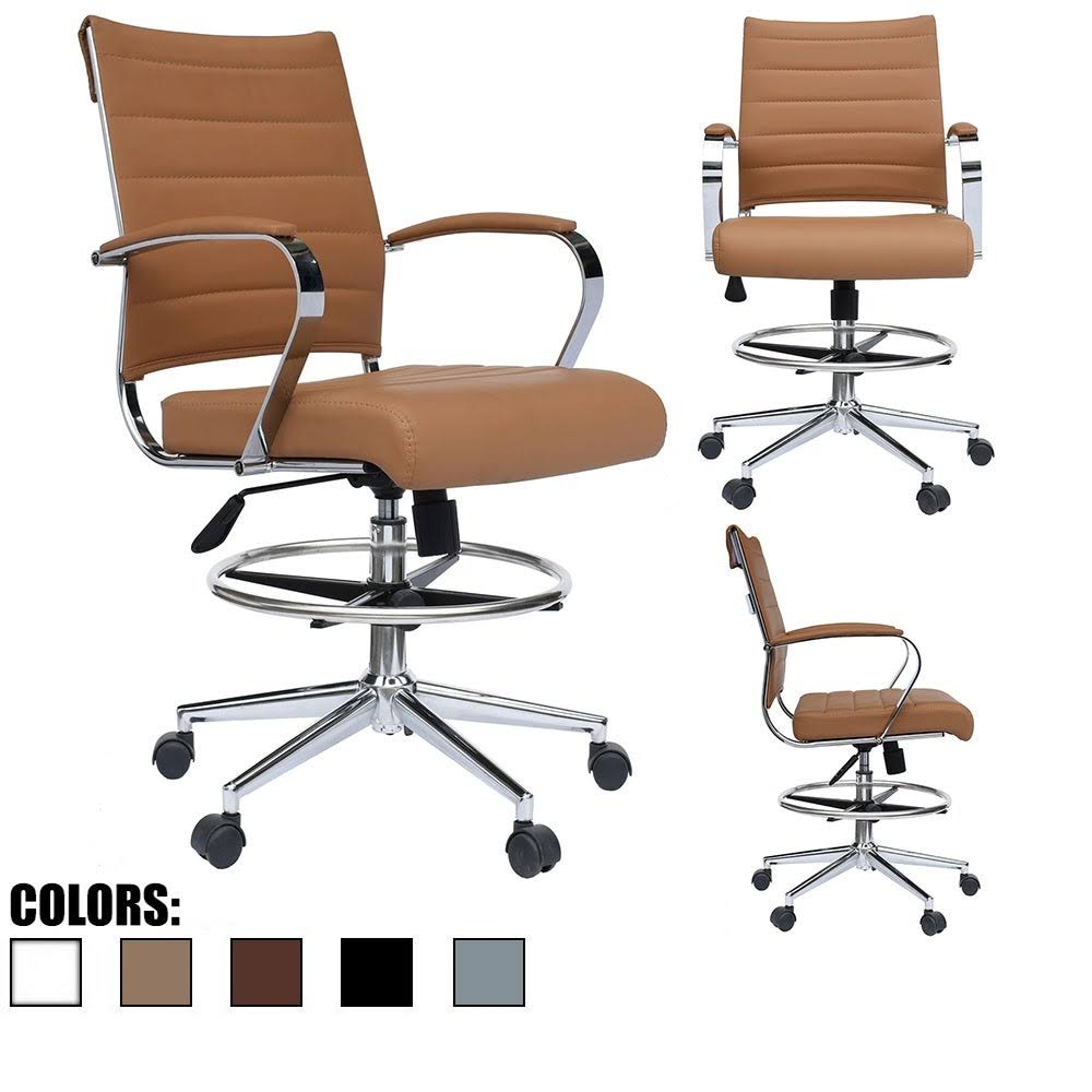 White Ergonomic Office Drafting Armchair Q776429