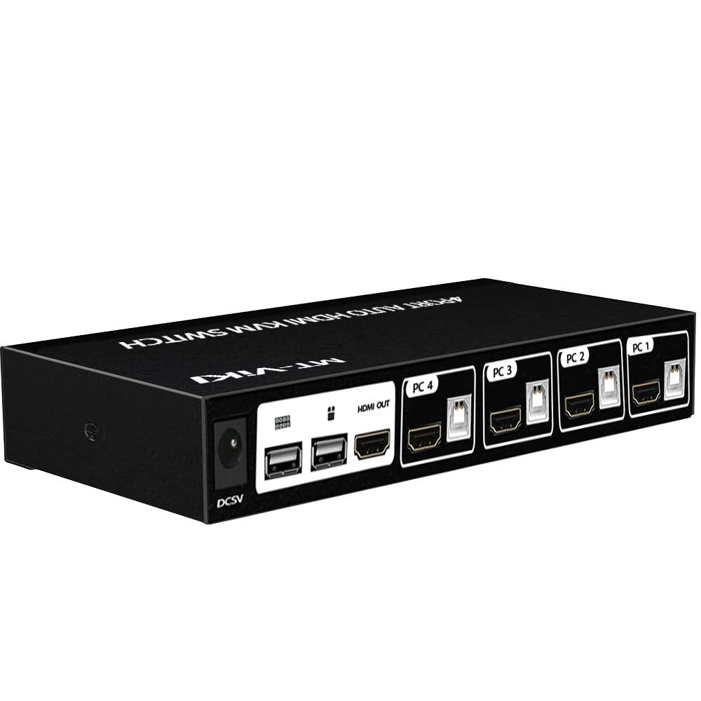 4K HDMI KVM Switch 4 Port with 4 USB Ports, 4K@60Hz HDMI2.0, Pack of 2 E8888
